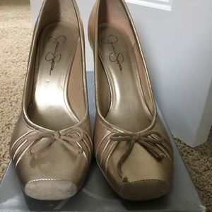 Jessica Simpson GOLD wedge heel
